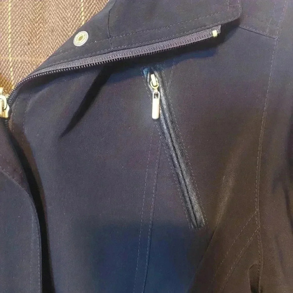 Gallery Petite Size PM Adjust Cinch Waist Removable Liner Black Jacket - Picture 11 of 12